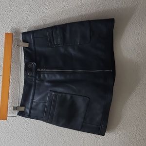 Free People Faux Leather Mini Skirt With Pockets Size 2